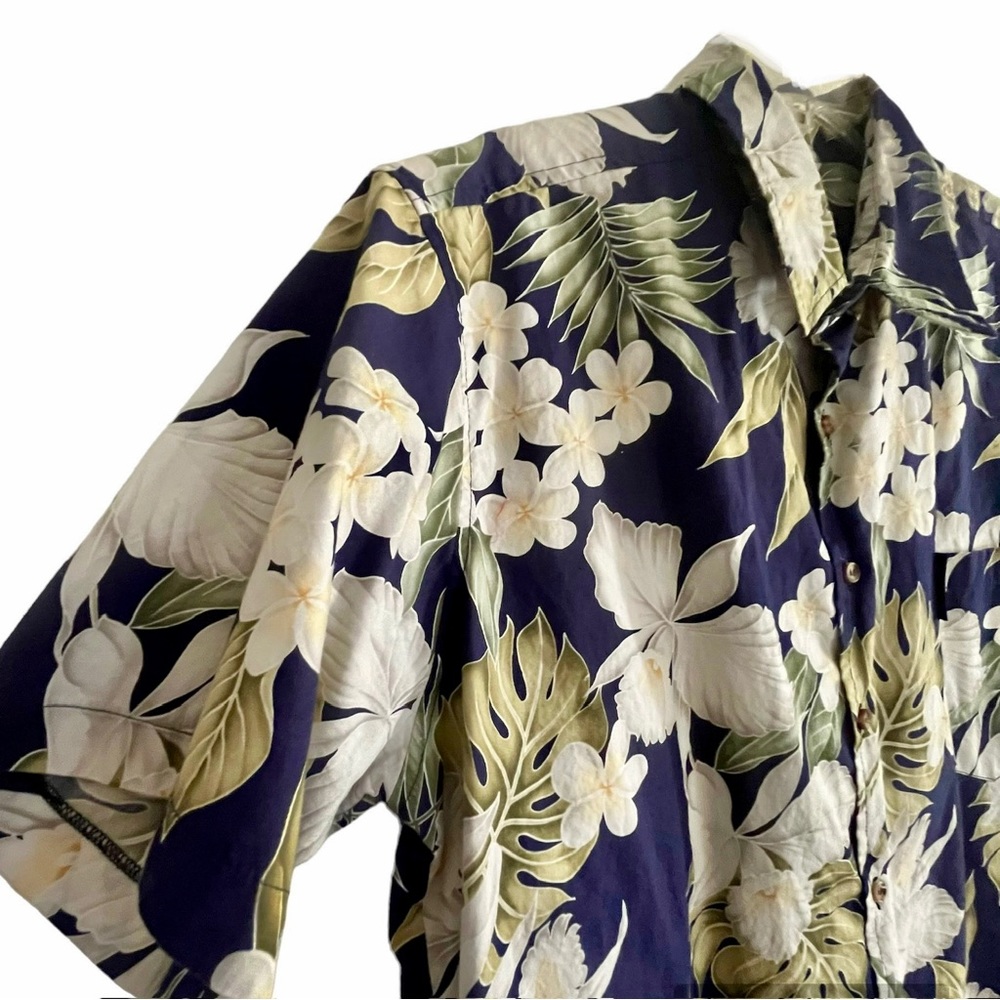Fiji Island BulaMai Cotton Floral Resortwear Short-Sleeve Vintage Camp Shirt NWT